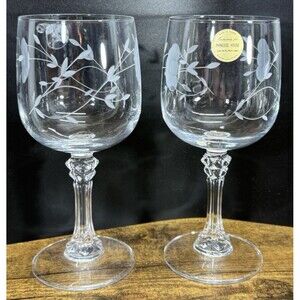 Set Of 2 Princess House Heritage Bordeaux 7” Stem Glasses 10 Oz.